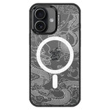 MOSNOVO for iPhone 17 Case | Compatible with Magsafe | Military Grade 10ft Drop Tested | Camera Control | Clear Black with White