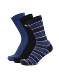 LeviS Ls106 MenS Cotton Stretch Regular Half Terry Ribbed Socks With Cushioned Sole (Pack Of 3)