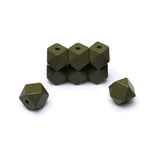 20mm Geometric Wooden Beads Olive Wood Beads Polygon Wooden Loose Spacer Beads with 4mm Hole for Decor Garlands Making/Home Farm