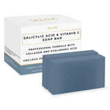 VALITIC Salicylic Acid and Vitamin C Soap Bar - Facial Cleanser and Exfoliating Body Wash for Blackheads, Enlarged Pores and Ble
