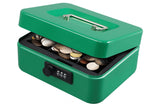 KYODOLED Cash Box with Combination Lock,Safe Metal Box for Money,Storage Lock Box with Money Tray,7.87x 6.30x 3.54 Green Medium