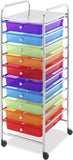 Whitmor 10 Drawer Rolling Craft Storage Cart, Plated Metal Frame for Crafting, Sewing, Crafts, Office, Home Storage,15.25L x 13.