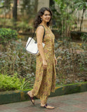 Anni Designer Women'S Rayon Blend Straight Printed Kurta With Palazzo (Cubu Yellow_S_Yellow_Small),Yellow,S,Rayon Blend,Regular,
