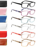 Kerecsen 6-Pack Reading Glasses Blue Light Blocking,Spring Hinge Readers for Men Women,Computer Eyeglasses (6 Mix Color-7, 2.00,