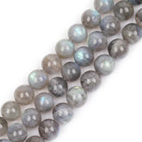 GEM-Inside AA Grade Natural Blue Rainbow Flash Gray Labradorite Gemstone Beads for Jewelry Making Loose Beads 15 (AA Smooth, 12m