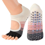 Zibuyu Womens Open Toe Non Slip Pilates Socks For Women, Silicone Grip For Yoga, Barre, Ballet, And Home Workouts, Breathable Co
