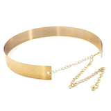 Romp Fashion WomenS Golden Metal 3.5 Cm Wide Plain Ladies Belt