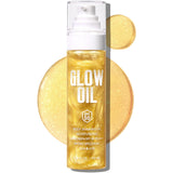 Body Glow Oil, Broad Spectrum SPF 50, Glitter Shimmer Sunscreen Body Oil Lotion with Sequin Mica, Lightweight Non-Sticky Moistur