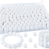 Kovict 145pcs Silicone Beads, 15mm Silicone Beads for Keychain Making, Pens Bracelet Necklace DIY Crafts(White)