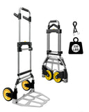 Folding Hand Truck Dolly Cart with Wheels 330 LBS Capacity Lightweight Aluminum Luggage Cart Trolly Collapsible Hand Trucks for
