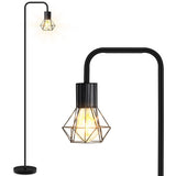 BoostArea Floor Lamp, Industrial Floor Lamp, 6W Diamond Standing Lamp, E26 Socket, On/Off Footswitch, Whole Metal, Modern Small