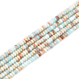 150pcs 4x2mm Sky Blue Jasper Disk Rondelle Spacer Stone Semi Precious Gemstone Loose Beads for Jewelry Making 15 Inch