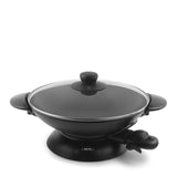 Aroma Housewares AEW-306 Electric Wok with Tempered Glass Lid Easy Clean Nonstick, Cooking Chopsticks, Tempura and Steaming Rack