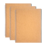 DSTELIN 10 inch x 7.5 inch, 100GSM, Blank Spiral Notebook, 3Pack, Soft Cover, Sketch book, 100 Pages / 50 Sheets, with writing