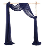 Cytdkve 2 Panels 24Ft Extra Long Wedding Arch Draping Fabric, Sheer Arch Drapes for Wedding Party Backdrop (Slightly Shimmery, N