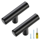 Ravinte 10 Pack Black T Bar Cabinet Knobs 2 Inch Dresser Knobs Matte Black Single Hole Drawer Knobs Cabinet Handles-New