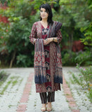 Anni Designer Women'S Rayon Viscose Printed Straight Kurta With Pant & Dupatta (Sarangpur Maroon_Xxl_Maroon_Xx-Large),Maroon,2XL,,,