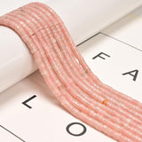 190 Pcs 2x4mm Chinese Pink Opal Gemstone Bead Heishi Disc DIY Beads for Bracelets Jewelry Making Crafts
