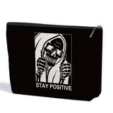 Goth Gifts Funny Skeleton Skull Makeup Bag, Goth Accessories Spooky Gifts Positive Gothic Cosmetic Bag, Halloween Party Favors W