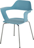 Safco Products Bandi Shell Stack Chair , Blue, Sturdy Steel Frame, Polypropylene Shell, Stacks 8 High (2 Cartons), 4275BU