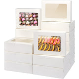 VANKUTL 8x6x2.5In 20pcs White Cookie Boxes with Window, Pastry Boxes for Gift Giving, Treat Boxes for Bread, Donuts, Valentine's