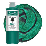 DA VINCI PAINTS Professional Artist Fluid Acrylic Paint, Phthalo Green, 16oz
