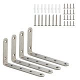 HOME MASTER HARDWARE L Bracket, Stainless Steel Corner Braces,Heavy Duty L Shelf Brackets,Solid Shelf Support Corner Brace,5x3 i