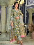 Fabnex Kurta Set For Women | Women Kurta | Women Kurta Sets Kurtis | Women Kurta Pant Set | Women Kurta Pant Set Women Kurti Set With Pant (K-73-Green-2Xl)