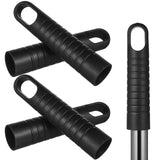 STOBAZA 25mm Mop Handle End Cap 6Pcs Replacement Broom Handle Cap with Hanging Hole, 1mm Thick Black Plastic Sleeve for 25 mm Po