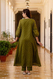 Gosriki Women'S Rayon Viscose Embroidered Anarkali Kurta With Pant & Dupatta (Kanota Green-Vks06-Gs_Xl_Green_X-Large),Green,,B0DV4F61RG