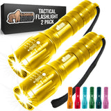 GORILLA GRIP Powerful LED Tactical Flashlight, 750 FT High Lumens 5 Adjustable Modes, Water Resistant, Ultra Bright Zoom Flashli