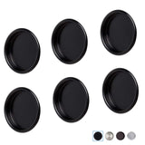 Enconker 6PCS Closet Door Finger Pull 2-1/8 , Sliding Door Hardware Black, Round Insert Bypass Closet Door Handle, Easy Snap-i