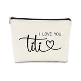 BARPERY Aunt Gifts, Auntie Gift Ideas, Titi I Love You Makeup BagTiti Gifts,Auntie Gifts for Women, Best Auntie Gifts Cosmetic B