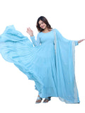 Wedani Georgette Sequins Work Anarkali Kurta Set For Women Sky Blue,SKY BLUE,XL