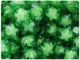 BeadTin Transparent 20mm Star Plastic Beads - White Core Bead (25pcs) (Green)