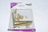 NATIONAL MFG/SPECTRUM BRANDS HHI N190-850 Corner Iron with Screws (4 Pack), 3 x 3/4, Bright Brass Finish
