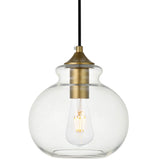 Living District Destry 1-Light Metal Pendant In Brass And Clear
