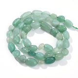PLTbeads Green Aventurine Pebble Nugget Oval Free Tumbled Stone 6-8mm Natural Gemstone Loose Beads Approx 15.5 inch for DIY Jewe