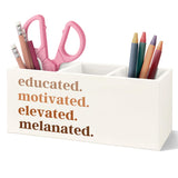 VIIJJUE Black Girl Magic Desk Accessories Decor Wooden Pen Pencil Holder, girls desk organizer for Home Office,Black Girl Women