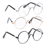 Toyvian 3Pcs Doll Glasses 3 Pairs Metal Wire Rim Glasses Doll Eyewear Mini Glasses Fits for 18 Mini Dolls Costume Accessories, A