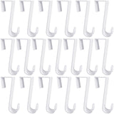 Jetec 16 Pcs Plastic Over the Door Clothes Hooks Bulk 4.72 Inch Long White Clothing Hanger Hooks Over the Door Hanging Hanger fo