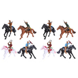 Western Figures, Model Action Figures, Horse Riding Plastic Indians Figurines Figures Playset, 8 Pieces