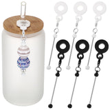 Sayglossy 6Pcs Beadable Cup Charm Tumbler Straw Charm Blank Bar Compatible with Stanley DIY Beaded Straw Charm Adapters Pendant