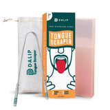 Tongue Scraper For Adults, 1 Pack Stainless Steel Tongue Cleaner Green Handle, Easy To Use Metal Tongue Scrubber With 1 Travel C
