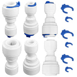 6 PCS Quick Connect Fittings 1/4 to 3/8 Tube OD Push Fit Quick Connect Plastic Water Tube Pipe Fitting for RO Water Systems Puri