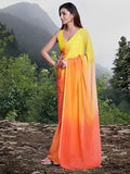 Satrani Womens Pure Georgette Saree (3192S3189N_Yellow & Light Orange & Peach5)