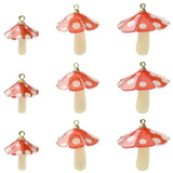 KitBeads 15Pcs 3 Styles Handmade Red Mushroom Charms 3D Fairy Mushroom Vegetable Food Charms for Bracelets Necklaces Jewelry Mak