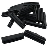 Kemcatui 20Pcs Rectangle End Caps, 2x2/5 Inch Rectangular Tubing Plugs Black Plastic Plug Insert, Rubber Tube Protectors for Cha