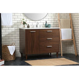 Elegant Decor Baldwin 42 Solid Wood And Mdf Bathroom Vanity In Walnut