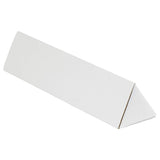 Aviditi Triangle Corrugated Cardboard Mailing Tubes, 2 x 30 1/4, White, Pack of 50, for Protecting, Shipping, and Storing Irre
